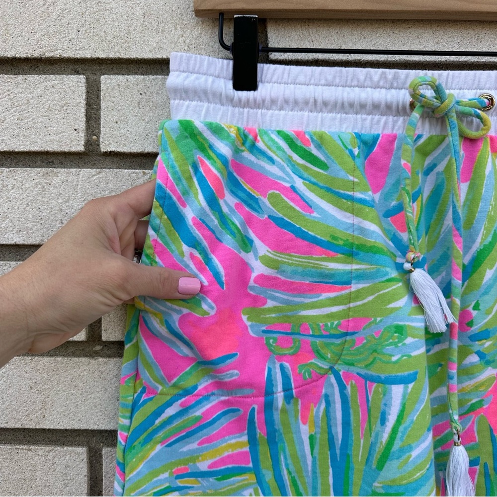 Lilly Pulitzer Zia Skirt Tiki Pink Royal Lime Terry Mini Tassel Preppy Resort M - Picture 5 of 10